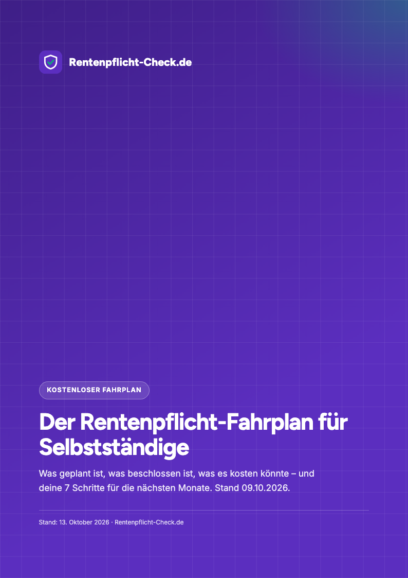 Cover des Rentenpflicht-Fahrplans für Selbstständige